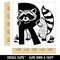 Animal Alphabet Letter R for Raccoon Square Rubber Stamp for Stamping Crafting